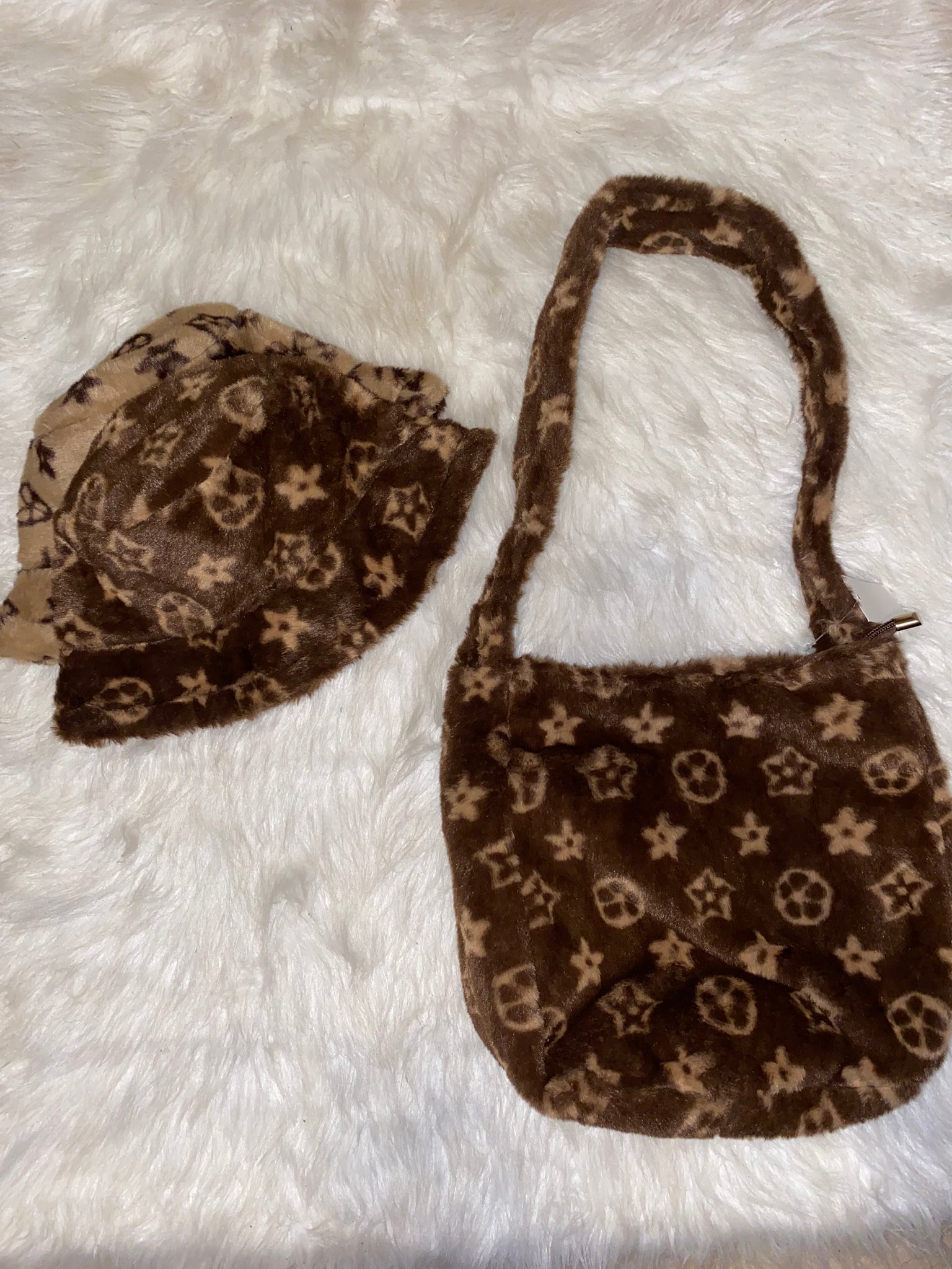 Monogram Fur Shoulder Bag