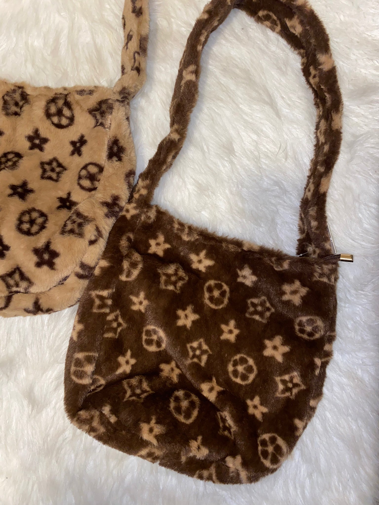 Monogram Fur Shoulder Bag