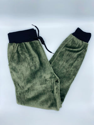 Green Velour Joggers