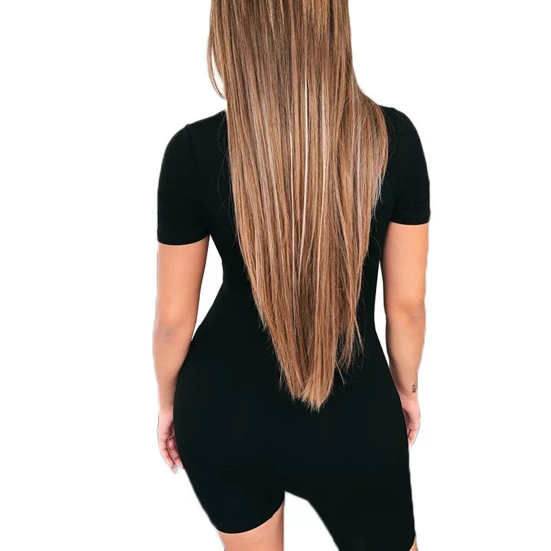 Zip Up Shorts Romper